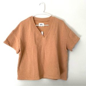 Madewell | MWL Airyterry V-Neck Sweatshirt Tee in Earth